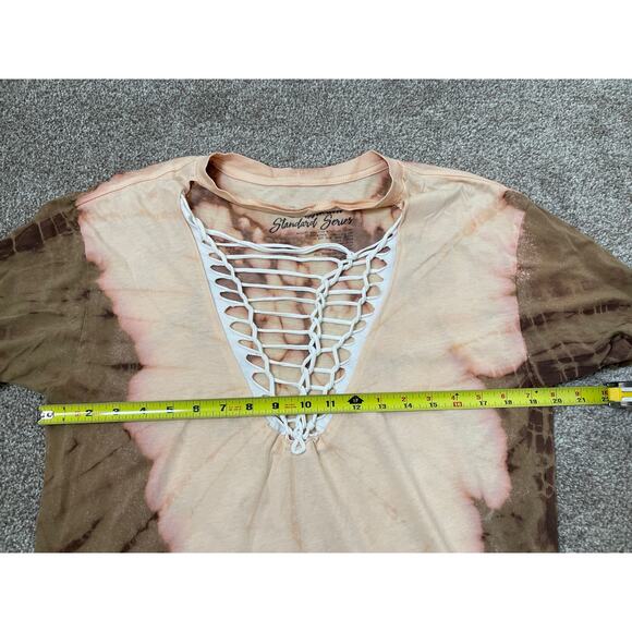 Affliction Standard Series Women's Distress Western Pepper Wash Web T-shirt M - Picture 12 of 12